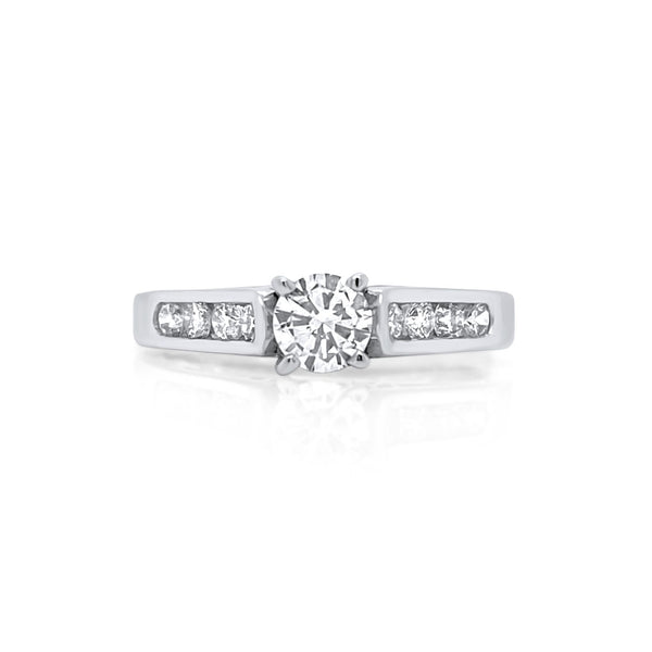 Round Diamond engagement ring in channel setting - Brilat