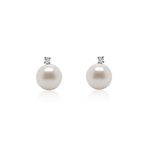 Pearl & Diamond Stud Earrings - Brilat