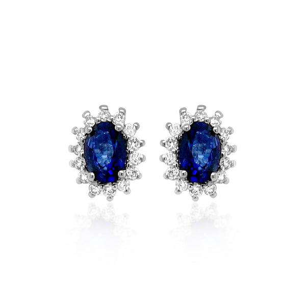 Classic Oval Sapphire Stud Earrings - Brilat