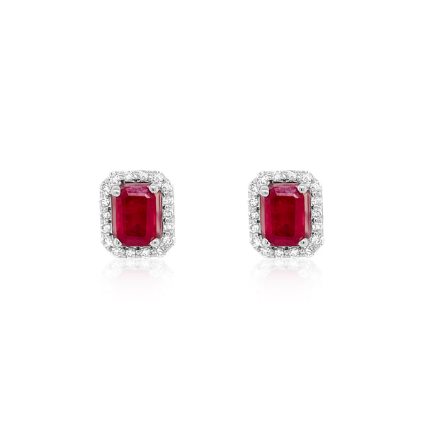 Classic Ruby & Diamond Earrings - Brilat