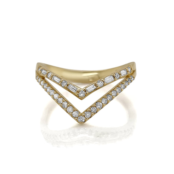 The Vee Index Ring in yellow gold - Brilat