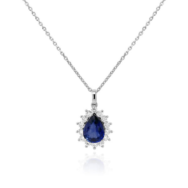 Sapphire Drop Necklace - Brilat