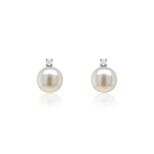 Classic Pearl & Diamond Earrings - Brilat