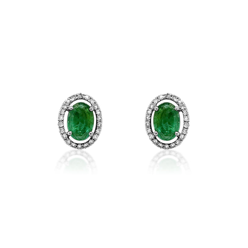 Petite Halo Emerald Earrings - Brilat