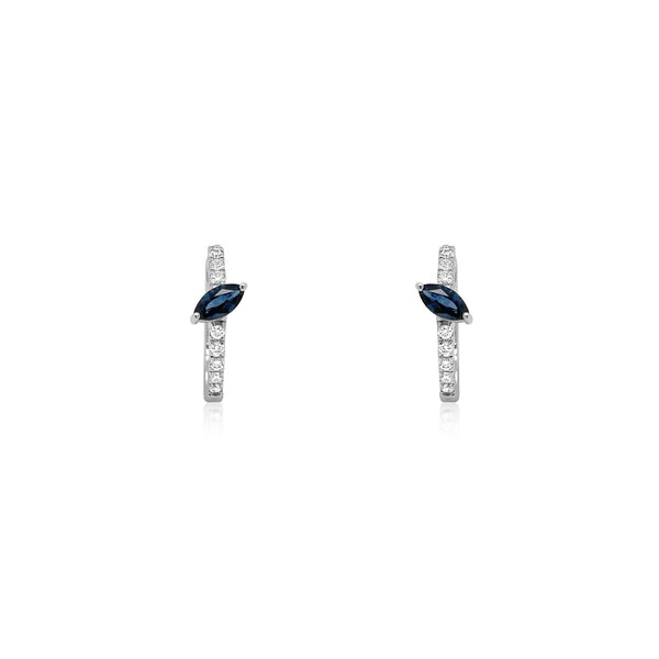 Sapphire & Diamond Huggie Earrings - Brilat