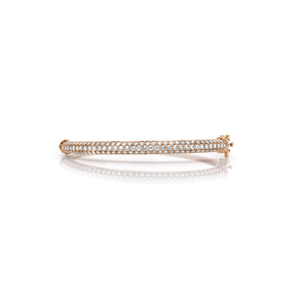 Rose Gold Pave Bangle Bracelet - Brilat