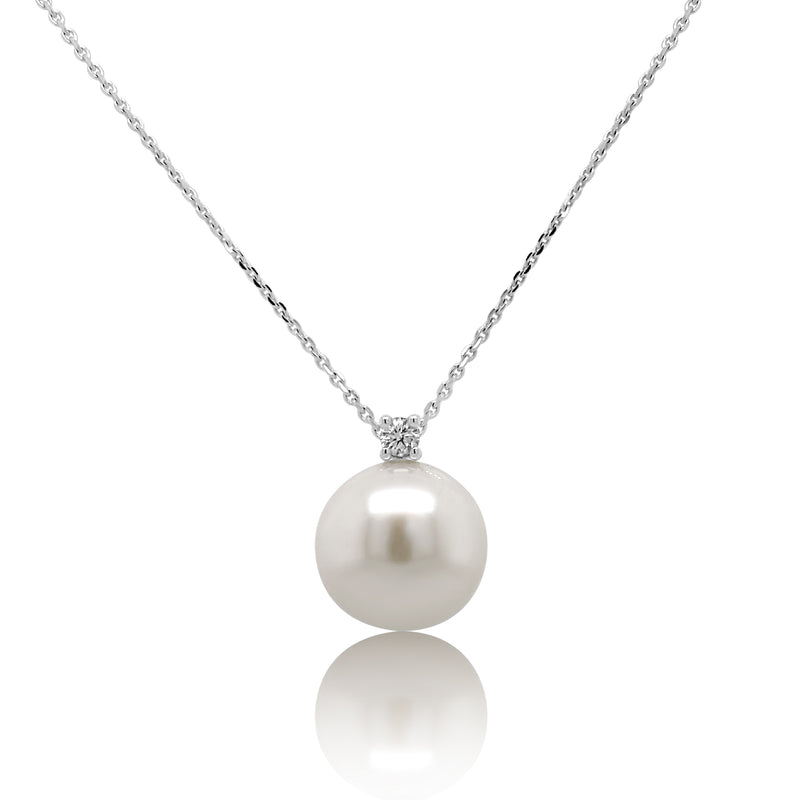 Classic Pearl & Diamond Necklace - Brilat