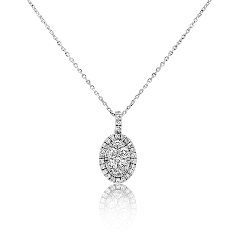 Halo Diamond oval necklace - Brilat