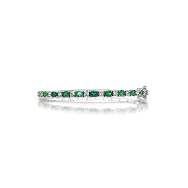 Classic Diana Emerald & Diamond Bangle - Brilat