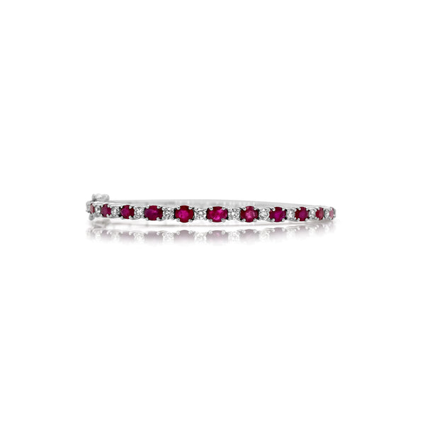 Classic Diana Ruby & Diamond Bangle - Brilat