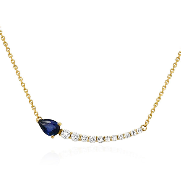 Sapphire & Diamond Arrow Necklace - Brilat