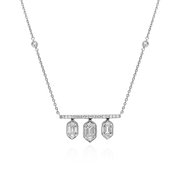 Bar & Dangle Diamond Necklace - Brilat