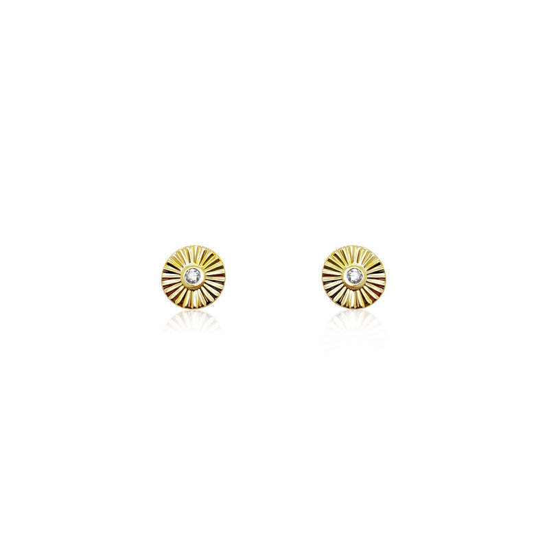 Girls Gold Disk Earrings - Brilat