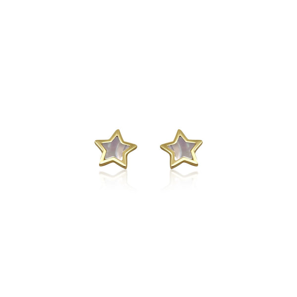 Girls Mother of Pearl Star Earrings - Brilat
