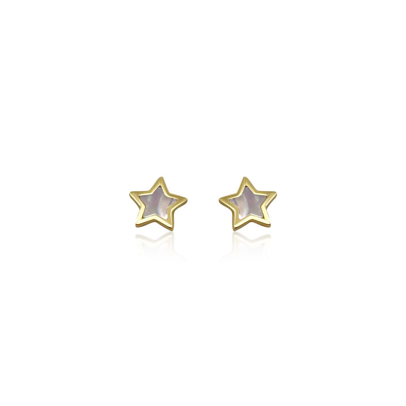 Girls Mother of Pearl Star Earrings - Brilat