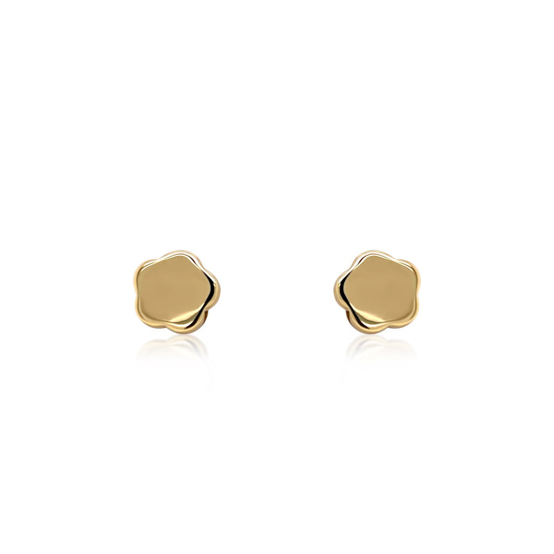 Girls gold flower earrings - Brilat