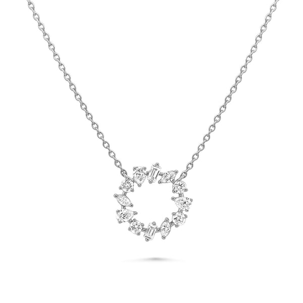 Multishape Diamond Circle of life necklace - Brilat