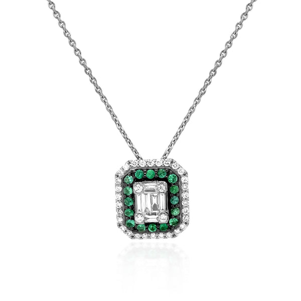 Emerald & Baguette Necklace - Brilat