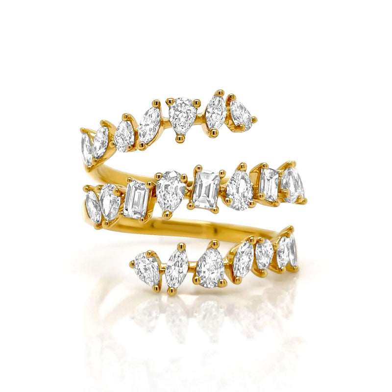 Classic Multishaped Spiral Diamond Ring - Brilat