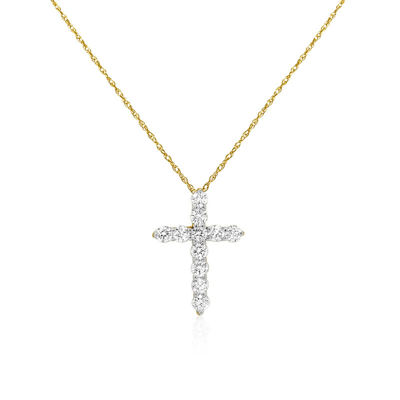 Petite Diamond Cross Pendant - Brilat