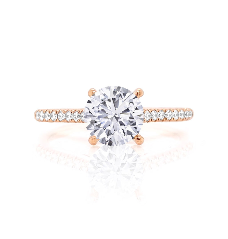 Pavé diamond ring in rose gold - Brilat