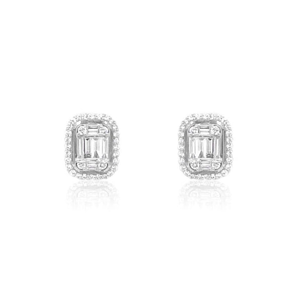 Rectangular Diamond Baguette Earrings - Brilat