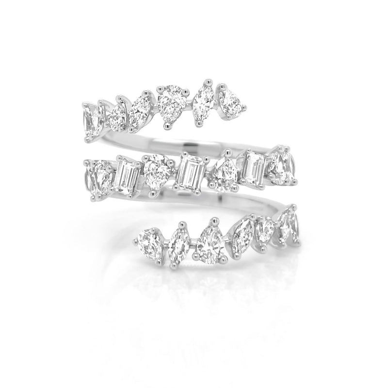 Classic Multishaped Spiral Diamond Ring - Brilat