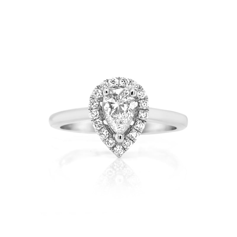 Pear Shape Halo diamond ring - Brilat