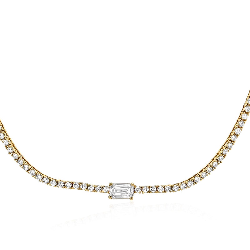 Emerald Cut Diamond Choker Necklace - Brilat