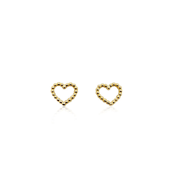 girls gold heart earrings - Brilat