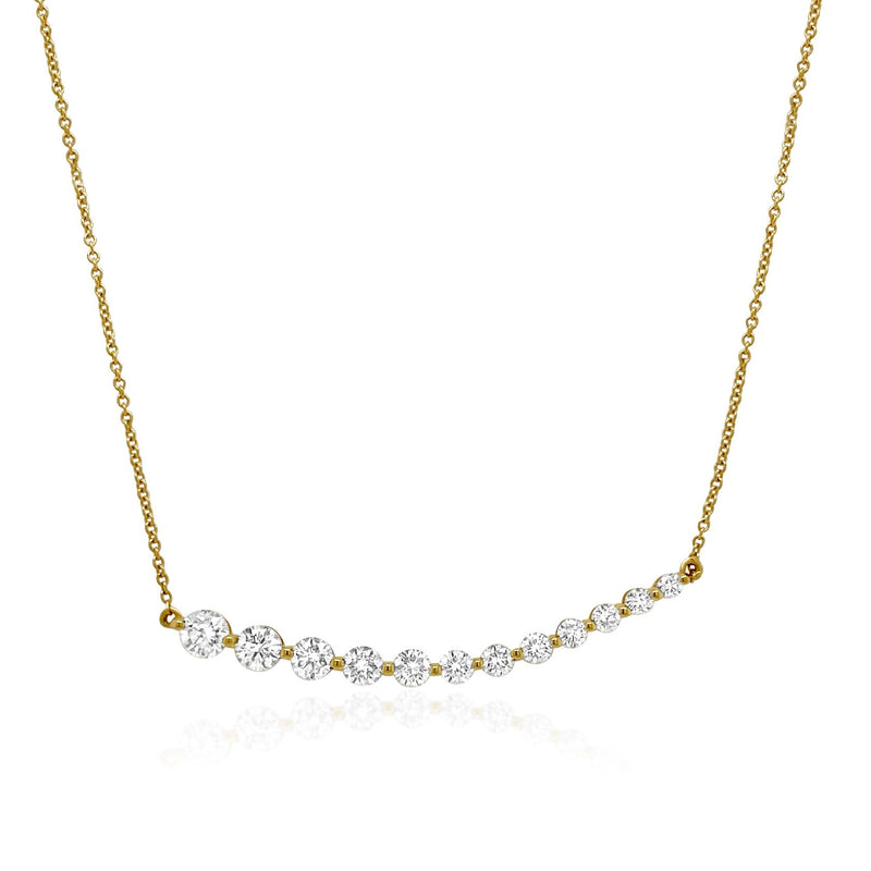 Yellow Gold Graduated Diamond Necklace - Brilat